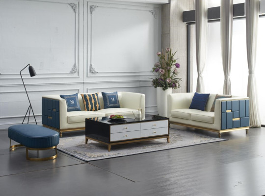 Sofa Couch Design Upholstery Modern Gray Faux Leather Sofas 2-Seater Loveseat