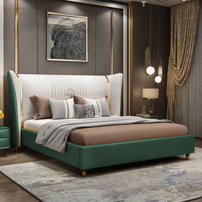 Designer upholstery double bed beds bed bedroom textile double bed leather