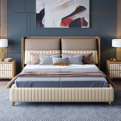 Bed 3-piece bedroom set design modern luxury bedroom nightstand
