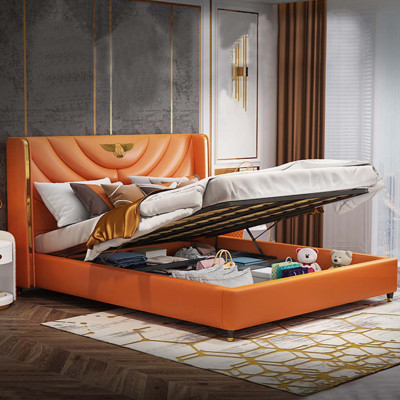 Bedroom Bed Nightstands 3-Piece Set Design Luxury Beds Wood Double Bed NEW