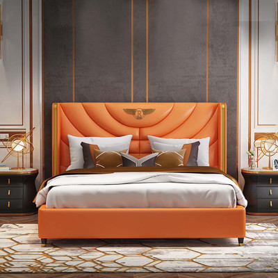 Bedroom Bed Nightstands 3-Piece Set Design Luxury Beds Wood Double Bed NEW