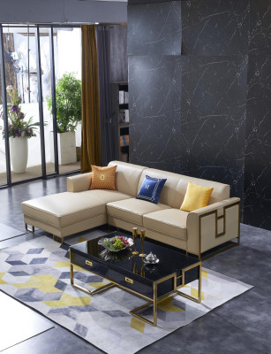 Sofa corner sofa L shape armchair coffee table stool corner sofa upholstery 2-piece new