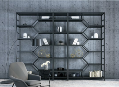 Metal Shelf Partition Designer Luxury Shelves Loft Style Cabinet 3-piece Set