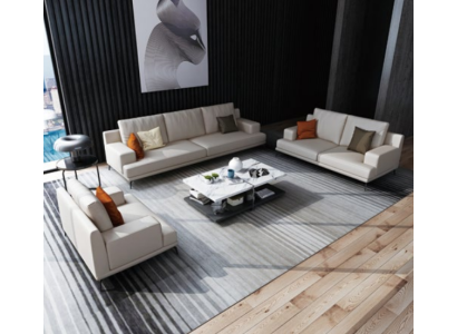 Modern white leather suite 3+2 seater living room exclusive sofas 2-piece set.