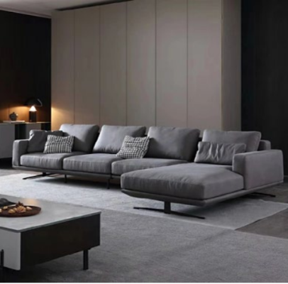 Designer leather sofa, corner sofa, upholstered corner couch, decorative seating corner L-shaped suite