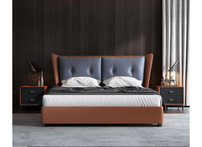 Italian bedroom beds style furniture designer bed + 2 nightstands