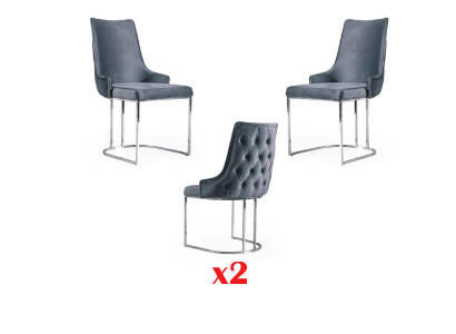 Chairs Dining Set 2x Chair Soft Chair Italian Style