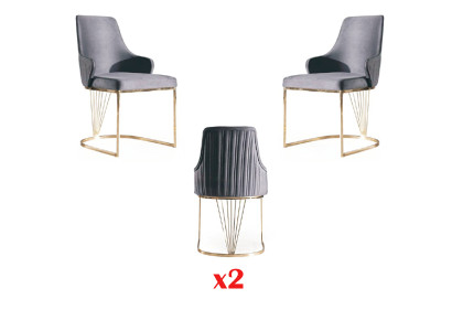 Chair 2x Dining Room New Chairs Upholstered Chair Metal Lounge Design Furniture