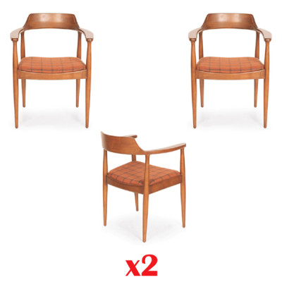 Armchair Set Upholstery 2x Cushion Seat Classic Seating Cushion Textile