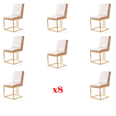 Design 8x Chair Group Set Upholstered Gastro New Dining Room Chair Set Armchair