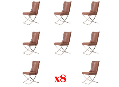 Upholstered Chair Set Group Armchair Chair 8 Chairs Dining Room Club