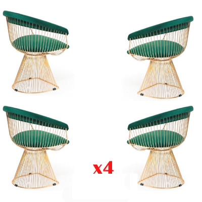 Set of 4 Dining Room Chairs Upholstered Fabric Seat Chairs Design