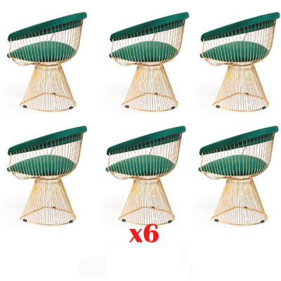 Padded dining room chairs 6x chair set, textile chair set