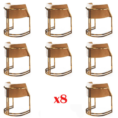 Design chair textile armchair upholstered chairs set of 8x for dining room restaurant.