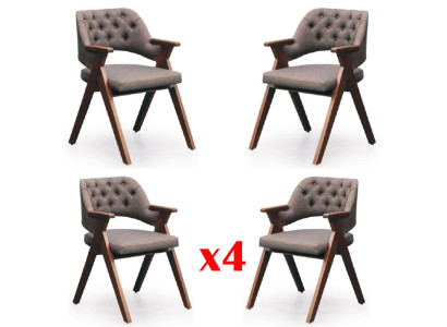 Set of 4 Chesterfield Chair Set Group Dining Room Chairs Set