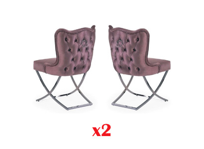 Dining room upholstered chair 2x TV lounge club leather textile seat