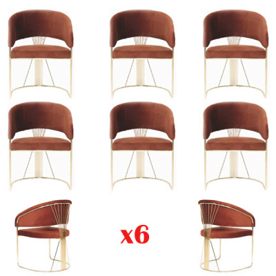 Design upholstery seating 6 chairs set armchair lounge set luxury