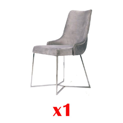 1x Chair Chairs Upholstery Textile Modern Designer Armchair Luxury Dining Room