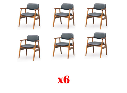 6 sets upholstery chair set furniture chairs group seat wood