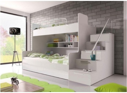 Loft bed children's room beds bunk bed high-gloss furniture white