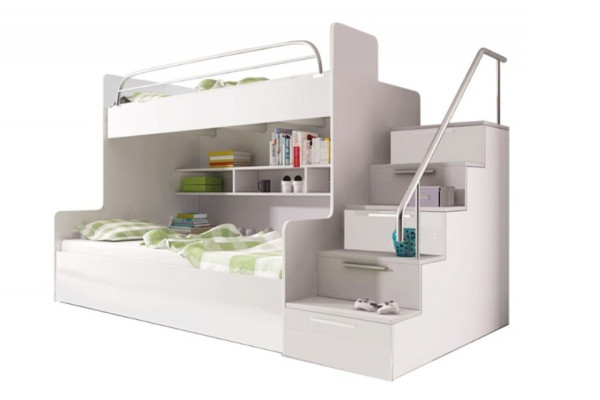 Loft bed children's room beds bunk bed high-gloss furniture white