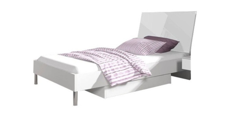 Bed + Nightstand - Bedroom Children's Room Furniture Beds White 2-piece Set