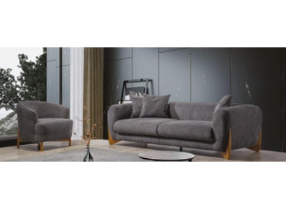 Living room armchair Italian style sofa set 3-seater classic new 2-piece.