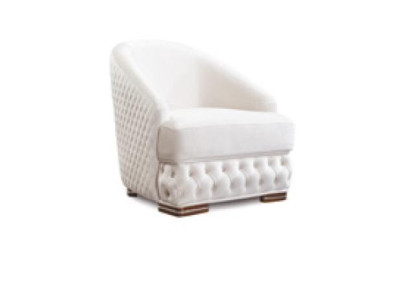 Armchair 1-Seater White Chesterfield Relax Italian Furniture Setup