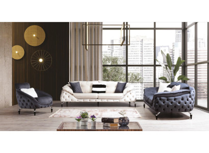 Chesterfield Armchair 1 Seater Black Living Room Luxury Design