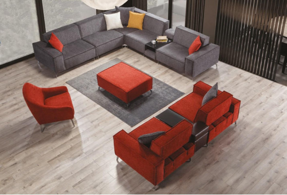 Corner sofa couch living landscape gray fabric couches sofa upholstery corner set new