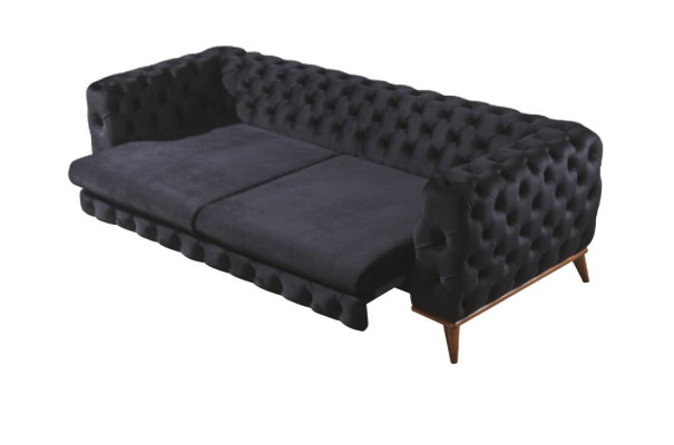 Sofa 3-seater black luxury furniture Chesterfield sofa bed 3-seater