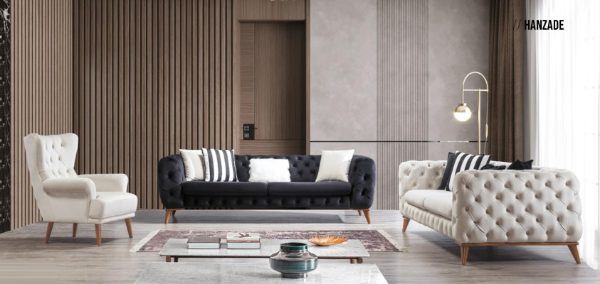Sofa 3 seater white luxury furniture Chesterfield furniture Italian style