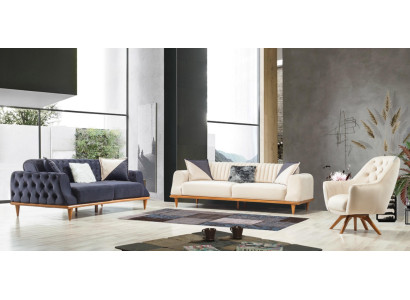 3-seater beige sofa living room elegant design Chesterfield Italian style