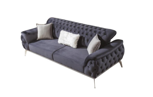 Blue Sofa 3-Seater Living Room Luxury Design Chesterfield Italian