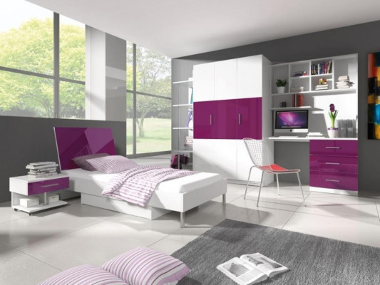 Purple closet cabinets wardrobe wood high-gloss wardrobes children's room