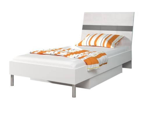 Bed + Nightstand Bedroom Youth Room Children's Room Set Furniture Black 2-piece.
