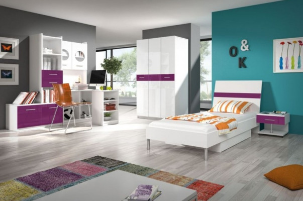 Corner desk modern desk wood youth children's room white furniture design
