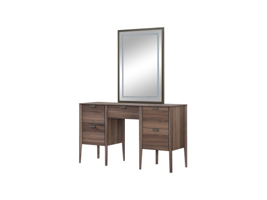 Bedroom glass cabinet nightstand dresser stool complete set 6-piece wood