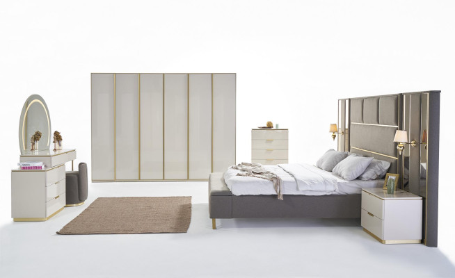 Cabinet Beige Wood Luxury Tall Cabinet Console Cabinets Furniture Sideboard Closet