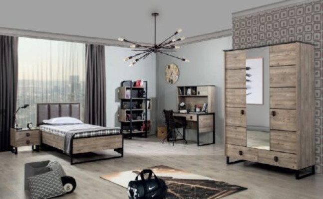 Youth room loft children's room set nightstand bookshelf desk wardrobe