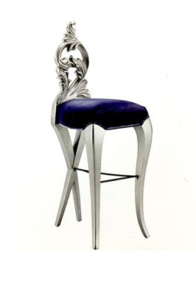 Bar stool chair royal upholstery Chesterfield velvet 1-seater antique style chair