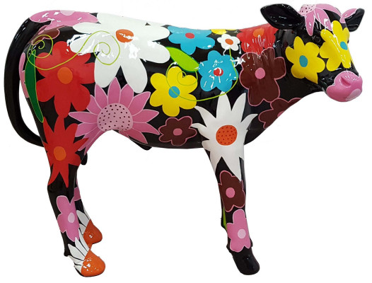 Designer Abstract Modern Figure of a Cow made from Plastic Decor Garden Sculptures