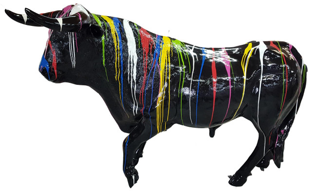 Design figures sculptures modern abstract sculpture bull garden decoration xxl