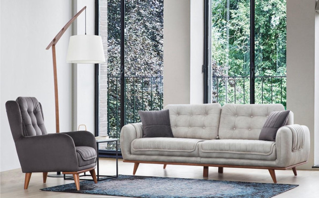 Gray couch sofa living room couches upholstery furniture three-seater sofas