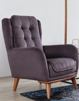 Furniture suite 3 + 3 + 1 in modern style, medium-soft fabric, gray, new