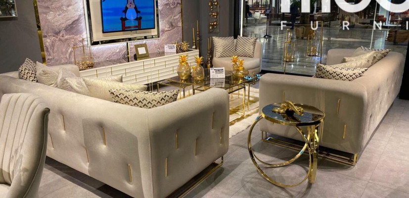 Design Textile 3-Seater White Elegant Modern Sofa Upholstery Couch New Living Room