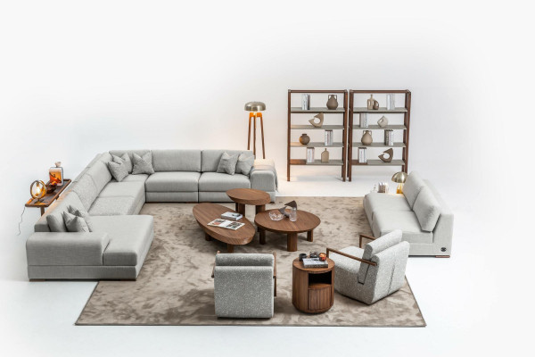 Armchair living room furniture design modern upholstery 1 seat relax gray club
