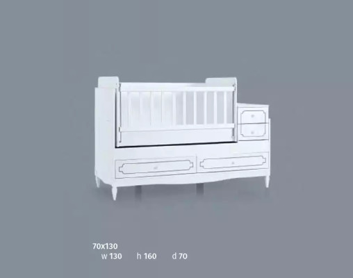 Infant room children's room bed white bedroom baby wardrobe dresser 3-piece set.