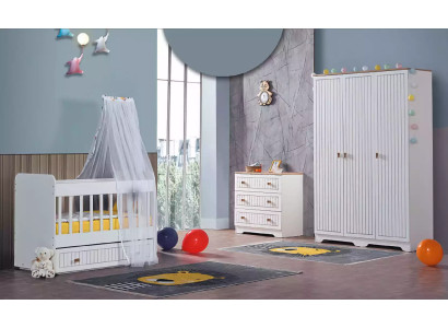 Baby complete room wardrobe bed children's room infant dresser 3-piece.
