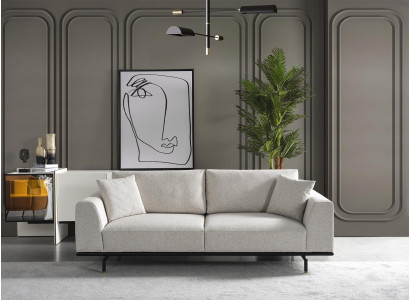 Three-seater sofa, 3-seater sofas, modern white design, fabric polyester, new